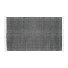 Load image into Gallery viewer, Cotton Area Rug Woven Black White argyle Frills 1188
