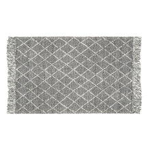 Load image into Gallery viewer, Hand Wool Area Rug Woven Black Gray Harlequin Frills 1196
